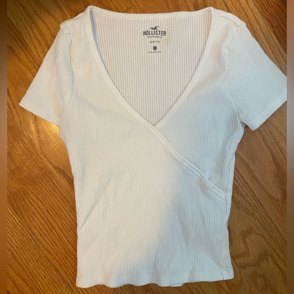 White cropped wrap top